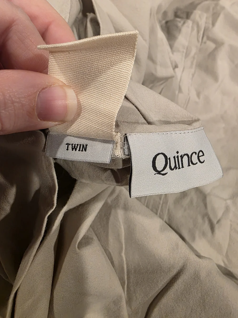 Quince Organic Brushed Cotton Duvet Cover - Light Grey - Twin
